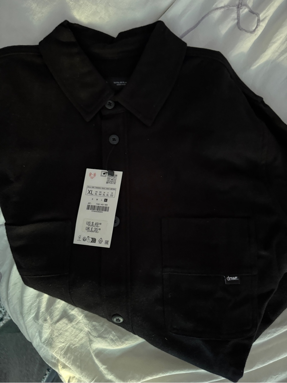 BRAND NEW WITH TAGS Men’s Zara Black Lightweight Shirt Jacket